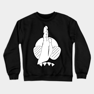 White hand signal for shark, scuba diver design Crewneck Sweatshirt